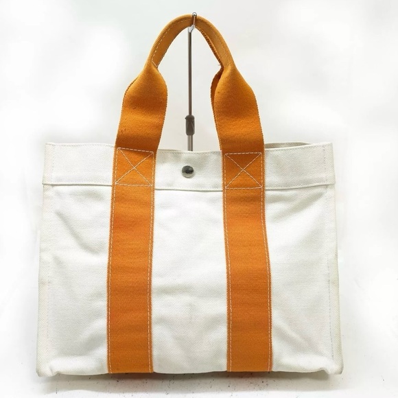 Hermes MM cream canvas bora bora tote excellent condition - Picture 1 of 8